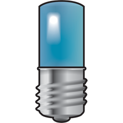 E10-lamp met blauwe led voor drukknoppen 6A of signaalapparaten